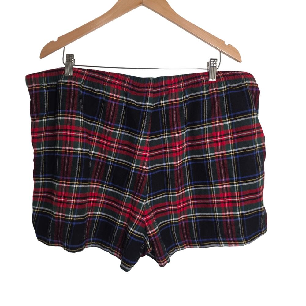 GAP Women's Size XXL Multicolor Flannel Plaid 2-Piece Pajama Short Set Holiday - Picture 4 of 6